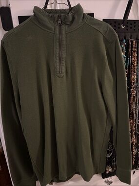 Banana Republic Olive Green Textured 3/4 Zip Pullover